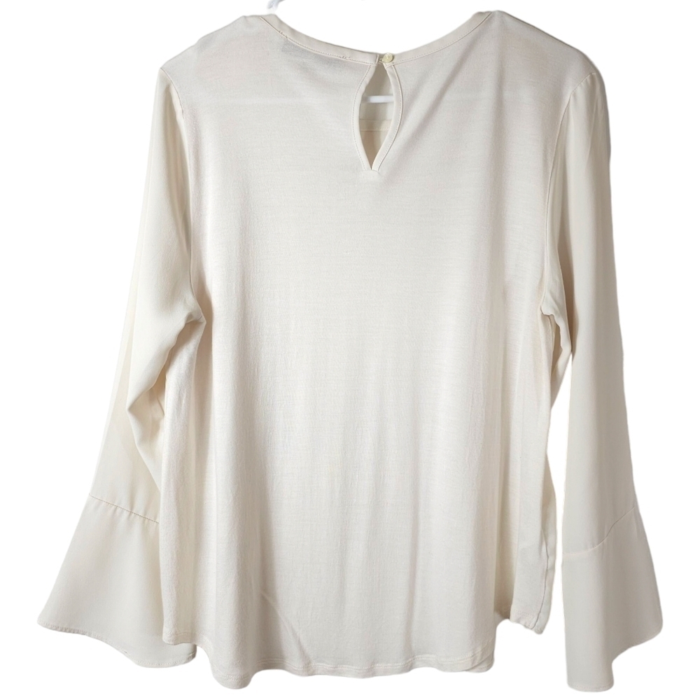 Loft Petite Ruffle Mixed Media Blouse - Picture 6 of 9
